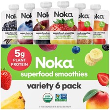 Organic Superfood Smoothie Pouches, Healthy Snacks, Variety Pack 6pk
