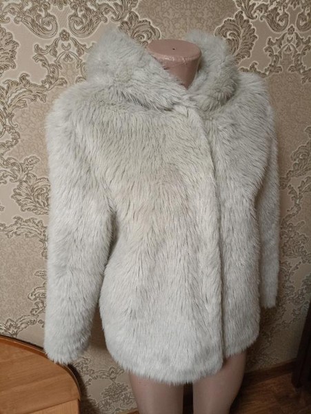 Women Liu Jo Coat Silver Faux Fur 34 / XS / 42