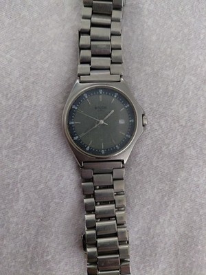 Boccia Titanium Herren Armbanduhr Titan Datum grau leicht