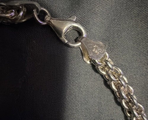 Silver Metal Chain Bracelet Oval Shape with Lobster Clasp