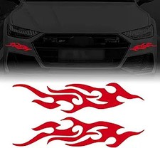 2 Pcs 40cm Flame Reflective Sticker for Car Flame Racing Sports Str Color: Red