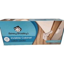 Child Locks Cabinet Doors Baby Safety Latch Invisible Benny Bradleys 20 PCs NEW