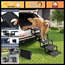 Foldable Dog Stairs for Large Dogs - Extra Wide Pet Ramp, Non-Slip, 250 Lbs Capa