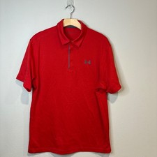 Under Armour Heat Gear Loose Fit Short Sleeve Polo Shirt Men's XXL Red