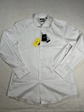 BOSS Hugo Boss Slim Fit Jason GSU Button Up White Shirt NWT Stretch Size 43/17