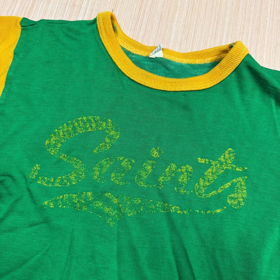 Camiseta Durene vintage años 50 60 bloques de colores Kiwanis Saints timbre niños pequeños niños Foto 2 de 4