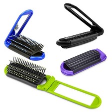 4 Pcs Travel Hair Brush - 4.25x1.49" Folding Hair Brush with Mirror and Flexible