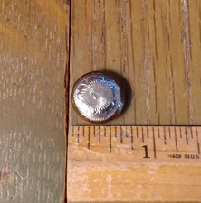 Vintage Silver & Brass 5/8 Round Chicago Screw Concho Bridle Headstall Reins