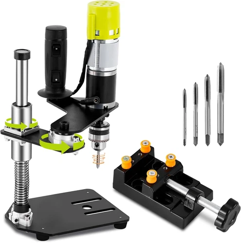 M3-M6 Electric Tapping Machine 100-200R/Min Tapping Tool W/Bench Vice & 4 Taps, - product listing photo