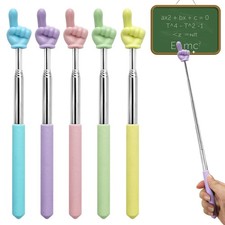 5 PCS Retractable Teacher Pointer Stick Classroom Kids Reading Finger Pointer