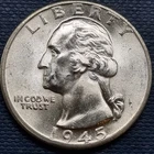 1945 D Washington Quarter 25c Silver BU UNC GEM Brilliant Uncirculated #97169