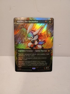 Baylen, the Haymaker (Borderless) (Raised Foil) Bloomburrow Foil