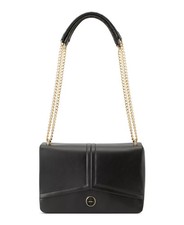 Nine West Erina Convertible Chain Flap Crossbody Bag Black Gold