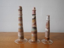 Glass Isle of Wight coloured sand filled lighthouses