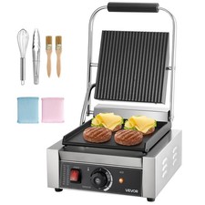 Commercial Panini Grill 1800W Electric Sandwich Panini Maker Stainless Ste