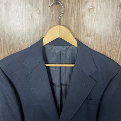 Brittany Clothes Vintage 1960s 1970s USA Made Sport Coat Mens 40R Black Hopsack