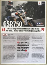 SUZUKI GSR 750 Motorcycle Sales Publicity Brochure c2011 ROAD TESTS