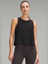 Lululemon Sculpt Cropped Tank Top Cinch Black Sz 10