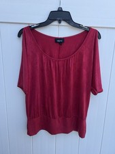Iz Byer Blouse Womens Large Short Sleeve Top Stretchy Red Made In USA