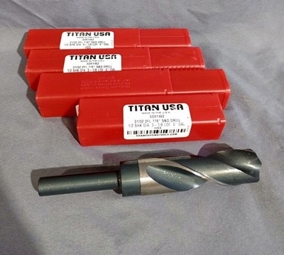 Lot Of 4 Titan SD91462 31/32 2 Fl 118° 1/2 Shank Dia 3_1/8 LOF 6'' OAL HSS