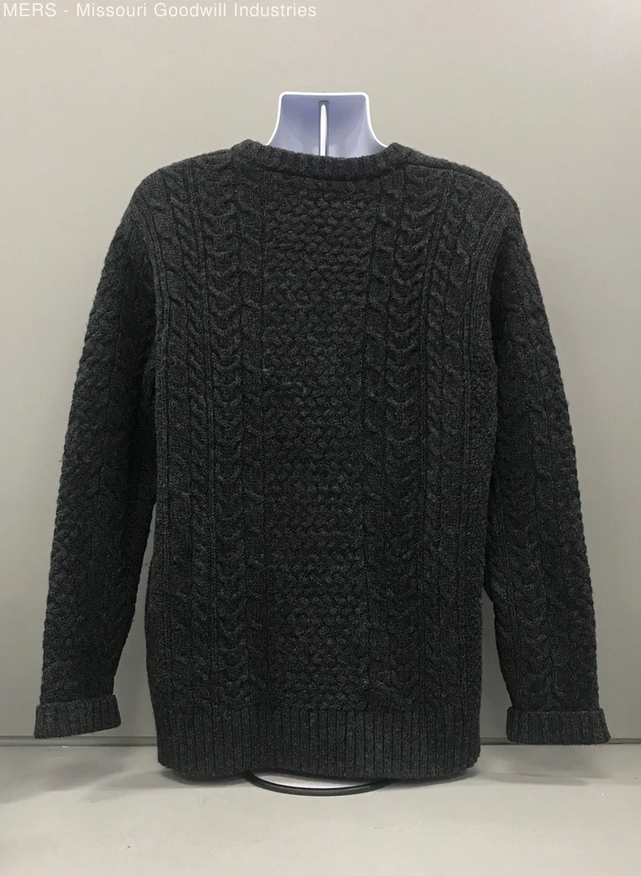 Pendleton Men's Charcoal Cable Knit Shetland Wool Crew Neck Sweater XL - Image 2 of 4