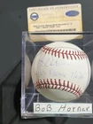 Autographed Baseball Ball Bob Horner 4HRs 1 Game 7/6/86 Steiner Authenticated