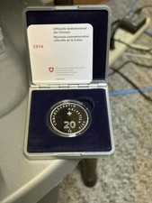 2014 Proof 20 FR .835 Silver Coin Swiss Switzerland Janssen Jass Swiss Card Game