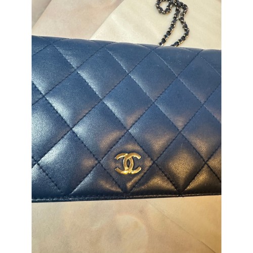 Chanel Blue Quilted Lambskin Wallet on Chain WOC