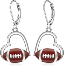 Football Earrings for Women Dangle Rugby Ball Earrings Football Accessories Foot