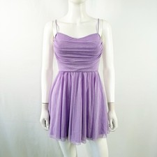 Windsor Lilac Purple Glitter Mesh Mini Dress Size S Fairycore Formal Balletcore