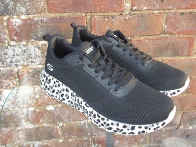 Skechers Bobs Black Memory Foam Leopard Sohlen UK 6,5 EU 39,5