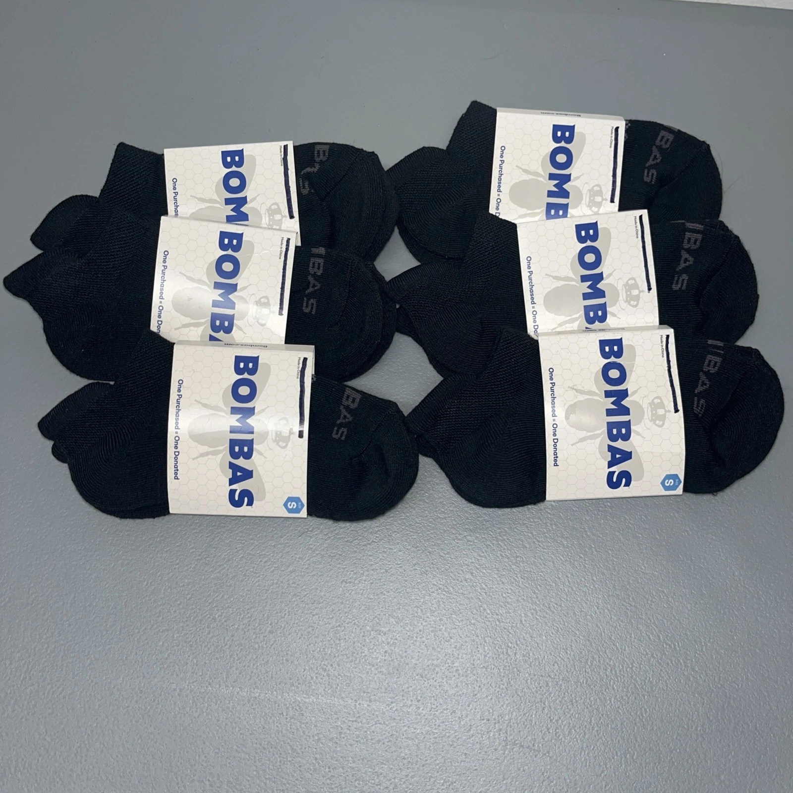 Lot of 6 Bombas Womens Honeycomb Arch Support Socks Low Cut Small S 155348