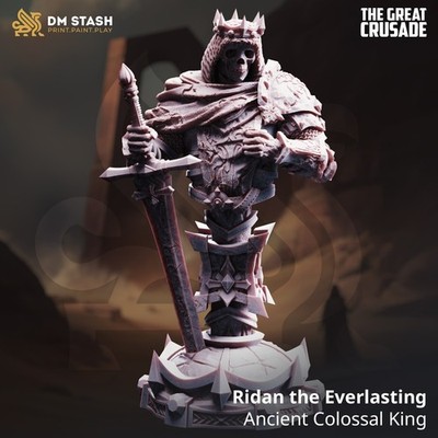 Ridan the Everlasting, Untote, Monsterbüste, 3D gedruckte Miniatur, D&D