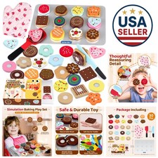 Role Play Wooden Cookie Toy Set - Includes 12 Cookies and Kitchen Accessories