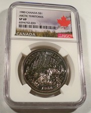 1980 CANADA $1 NGC SP69 SILVER DOLLAR ARCTIC TERRITORIES S$1