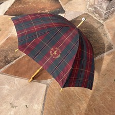 Rare Vintage Lauren Ralph Lauren Tartan Umbrella, Doorman Hook