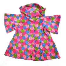 Build A Bear Pink Smiley Face Terry Bath Spa Robe House Coat Girl Big Teddy READ