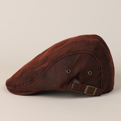 Hombres Retro Envejecido Newsboy Sombrero Ajustable Motocicleta Punk Estilo Gorra Plana Decoración - Imagen 7 de 15