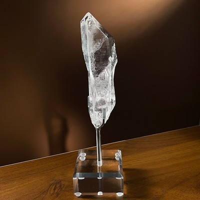RARE Lemurian Himalayan Quartz on Stand 135mm Record Keeper Crystal Point Decor