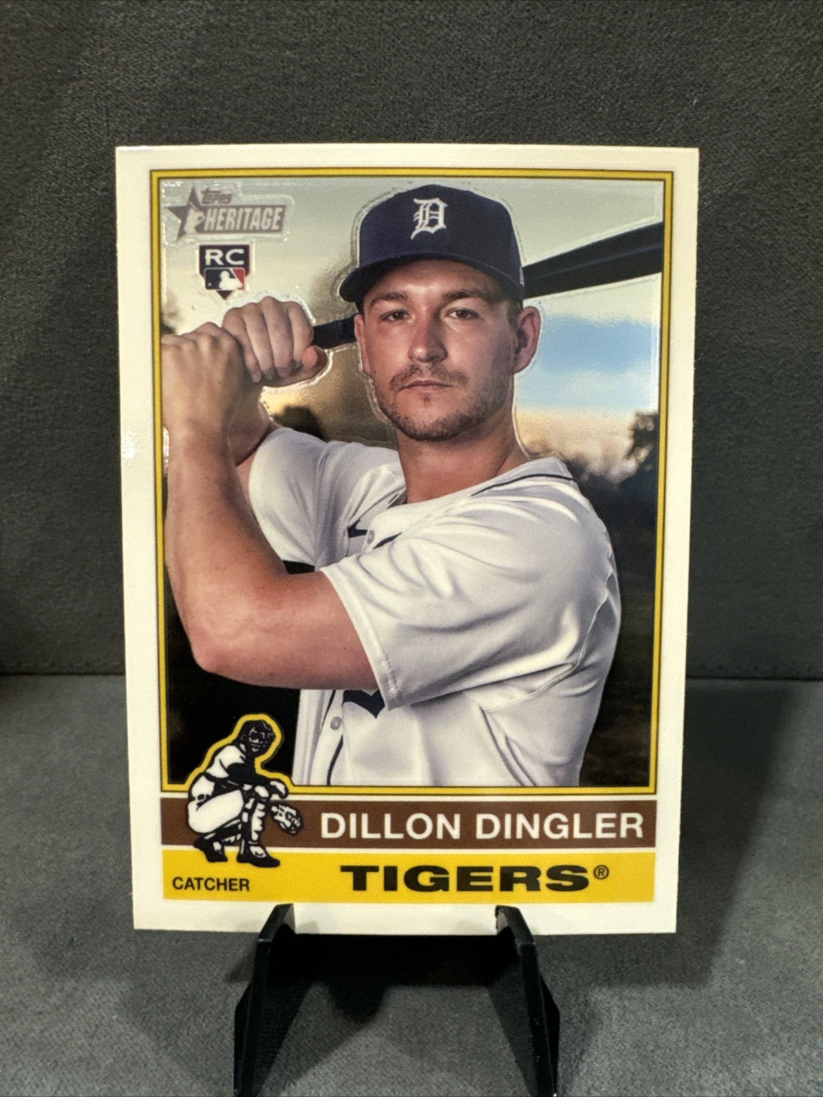 2025 Topps Heritage Chrome #130 Dillon Dingler Detroit Tigers RC
