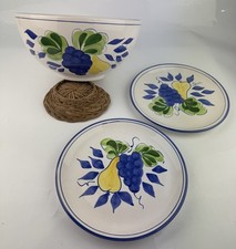 Marks & Spencer M&S Serving Set - Bowl And Plates Hand Painted In Portugal