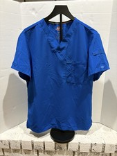 Dickies EDS Essentials Scrub Top Blue Women  s Small V-Neck Stretch