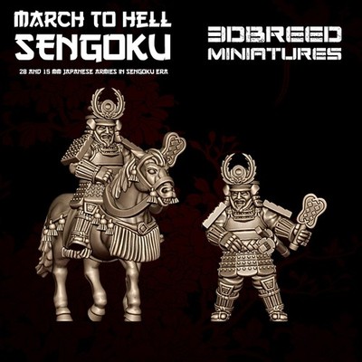Sengoku Samurai Clan Retainers 15mm 28mm Feudal Japan Miniatures 3DBreed