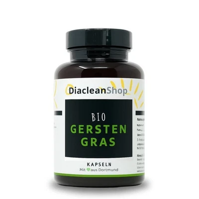 DIACLEANSHOP Bio Gerstengras Kapseln 180 Stück - vegan - ohne Zusätze - in Bio Qualität
