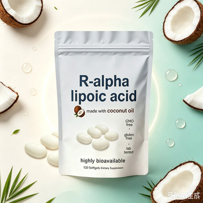 Antioxidant Support R-alpha Lipoic Acid 600mg with MCT Oil, 120 Softgels