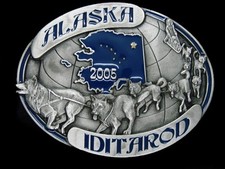 TE11170 NOS 2005  ALASKA IDITAROD  SPORTS COMMEMORATIVE BELT BUCKLE