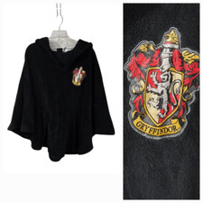 Gryffindor Black Hooded Plush Fleece Cape Poncho Hogwarts Hoodie Harry Potter HP