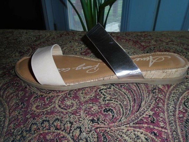 rose gold two strap sandals