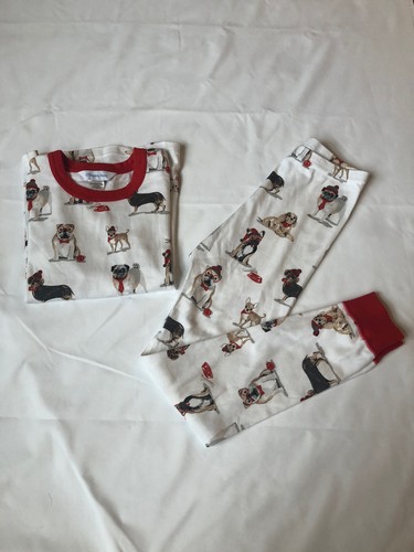 COMPANY STORE Winter Dogs 100% Cotton Knit Pajamas - Unisex Kids 10