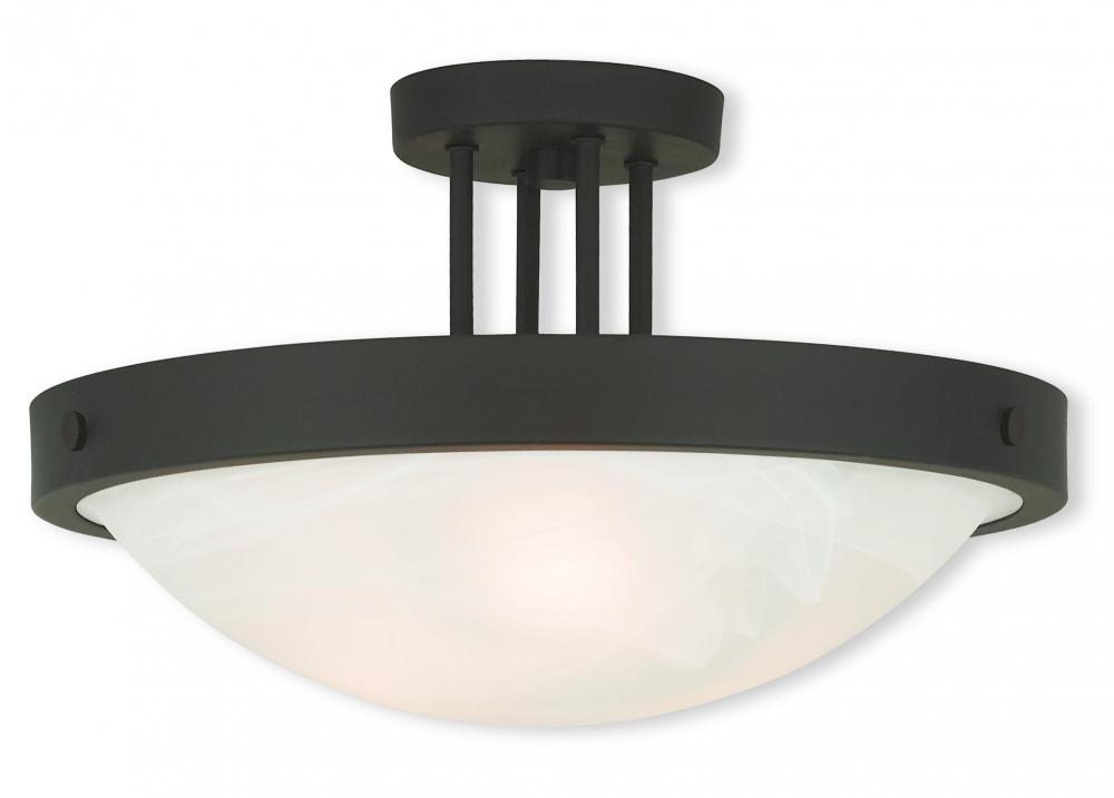 Livex Lighting 73956-07 New Brighton Semi Flush Mount Light, Bronze Livex Lighting 73956-07 New Brighton Semi Flush Mount Light, Bronze